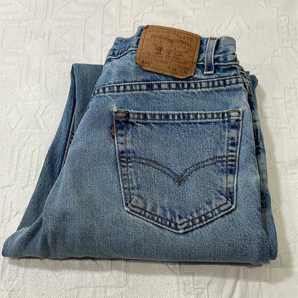 Levis 550 Relaxed Fit Tapered USA Y2K ‘01 Vintage Mens 34x36 Women’s Unisex - Picture 1 of 15